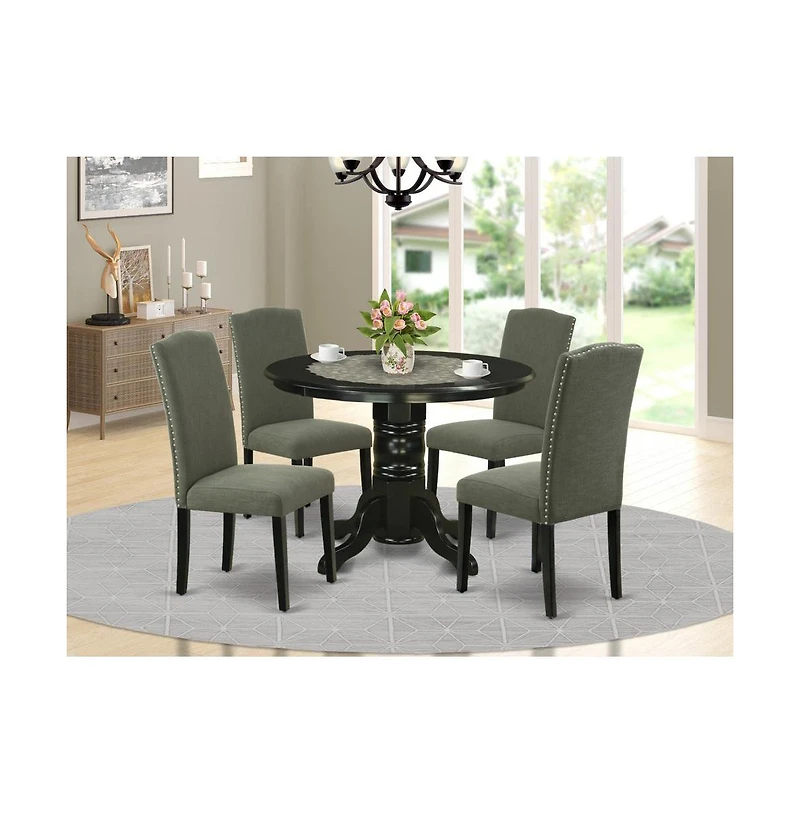 East West Furniture Dining Room Set Black
