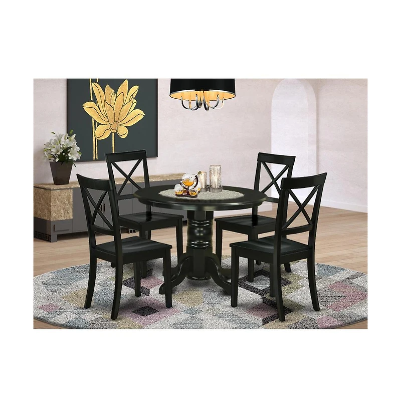 East West Furniture Dining Room Set Black