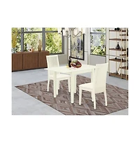 East West Furniture Dining Room Set Linen White