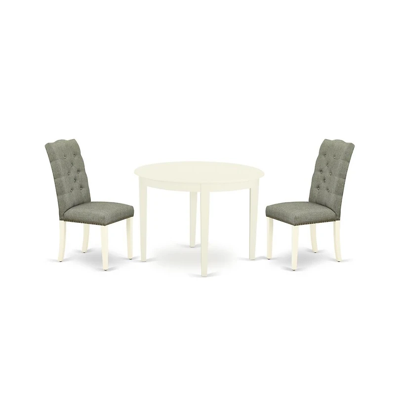 East West Furniture Dining Room Set Linen White