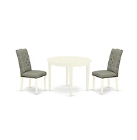 East West Furniture Dining Room Set Linen White
