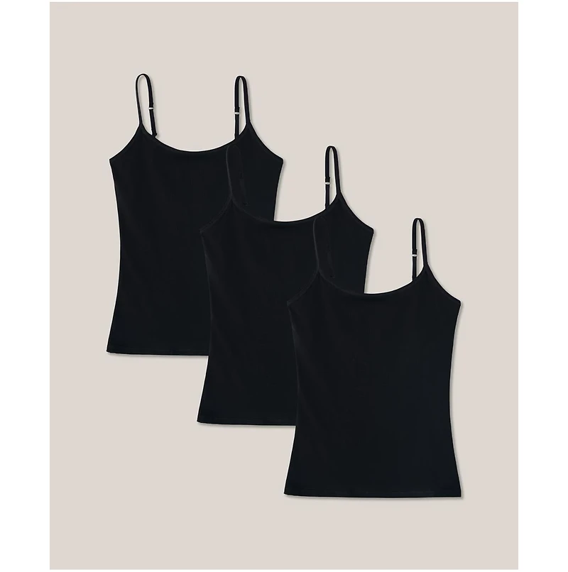 Pact Women's Organic Cotton Everyday Shelf Bra Camisole 3-Pack
