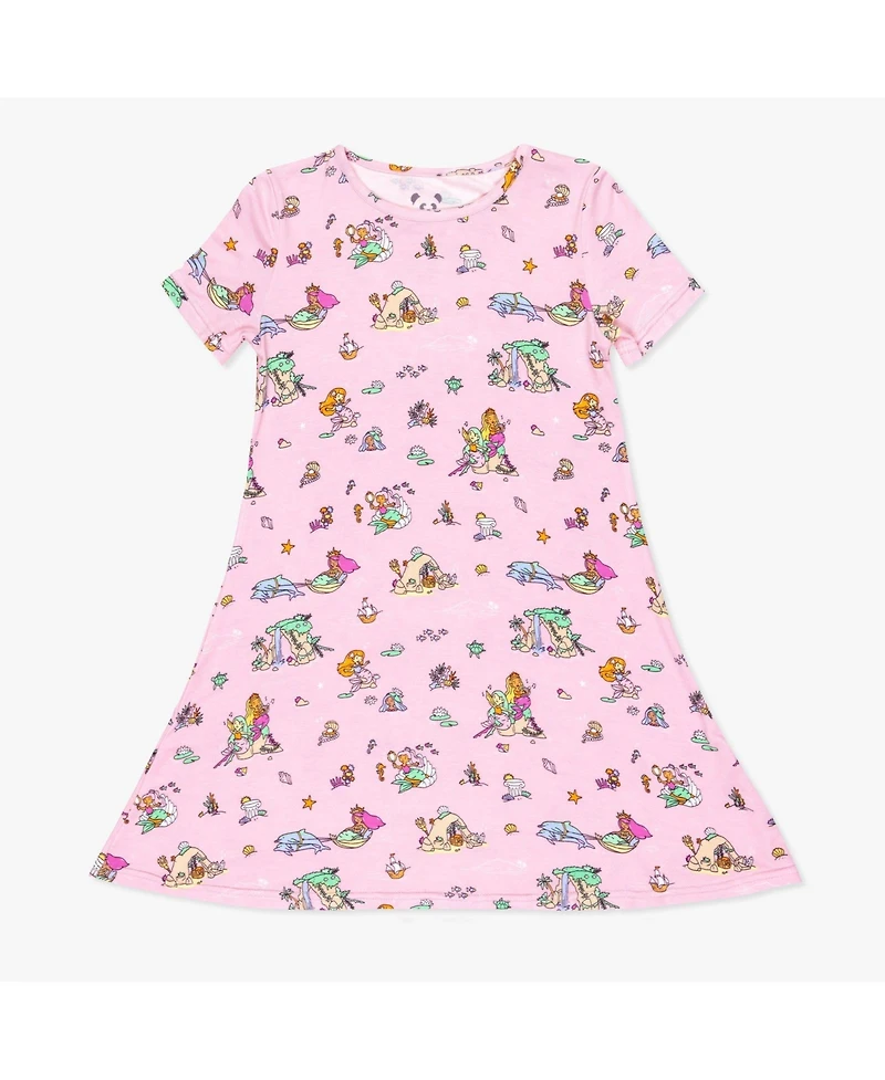 Bellabu Bear Toddler Girls Mermaid Lagoon Short Sleeve Dress