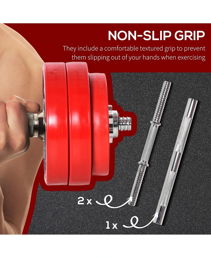Soozier 66 lb. 2-in-1 Dumbbell Barbell Set Made for Tight Grip