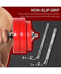 Soozier 66 lb. 2-in-1 Dumbbell Barbell Set Made for Tight Grip
