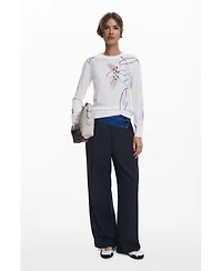 Desigual Women's Fine sweater with floral strokes