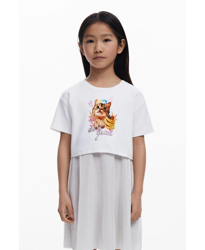 Desigual Girls Girls's 2-in-1 cat dress