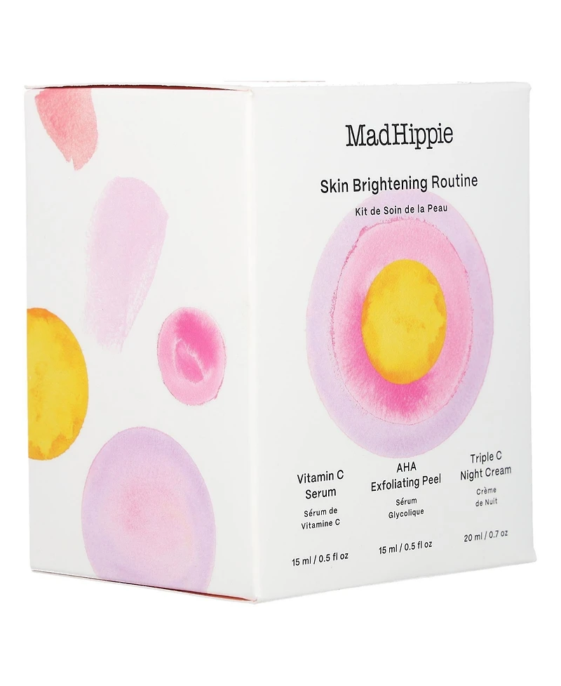 Mad Hippie Skin Brightening Kit, Daily Skincare Routine with Triple C Night Cream, Aha
