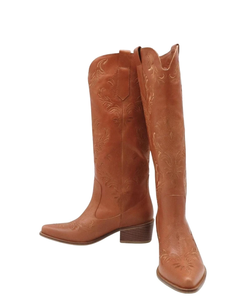 Stivali New York Women's Jolene Leather Cowboy Boots