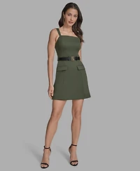 Bcbg Women's Sleeveless Belted A-Line Dress