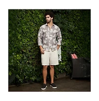 Campus Sutra Men's Tan Brown Abstract Heathered Shirt