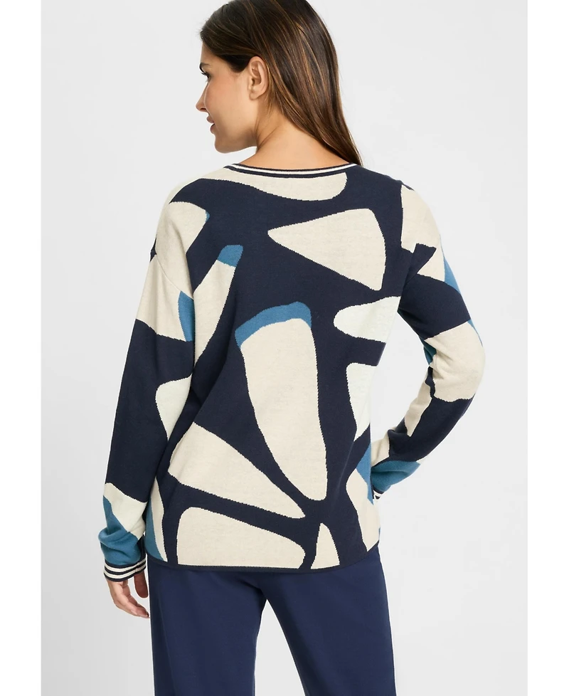 Olsen Modern Graphic Embellished Sweater
