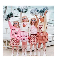 Sweet Wink Toddler Girls Football Bows Patch Knit Sweater