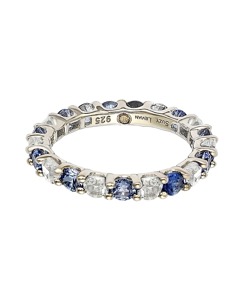 Suzy Levian Sapphire & Created White Alternating Eternity Band Ring