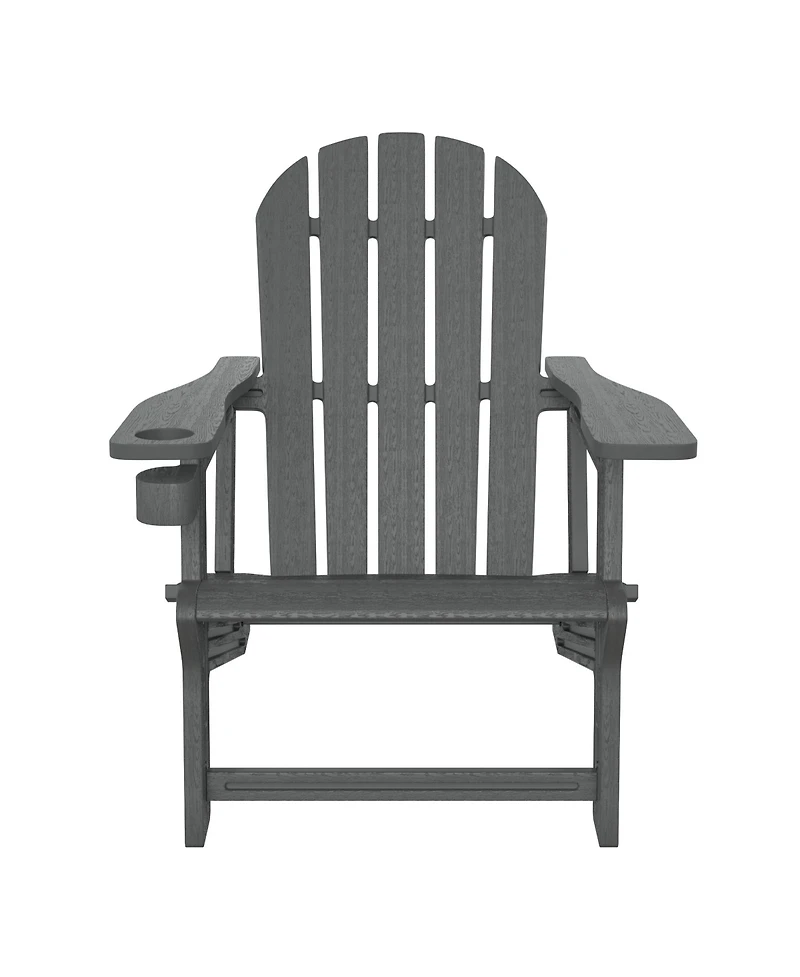 WestinTrends Tool-Free Assembly Outdoor Patio Hdpe Plastic Adirondack Chair with Cup Holder