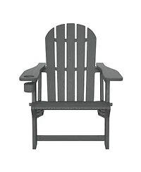 WestinTrends Tool-Free Assembly Outdoor Patio Hdpe Plastic Adirondack Chair with Cup Holder