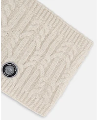 Deux par Kids Unisex Lined Winter Neckwarmer Off-White - Toddler|Child