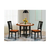 East West Furniture Dining Room Set Black & Cherry