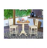 East West Furniture 3 Pcpub Table set - high top Table and 2 dinette Chairs