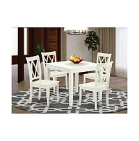 East West Furniture Dining Room Set Linen White