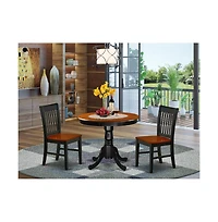 East West Furniture Dining Room Set Black & Cherry