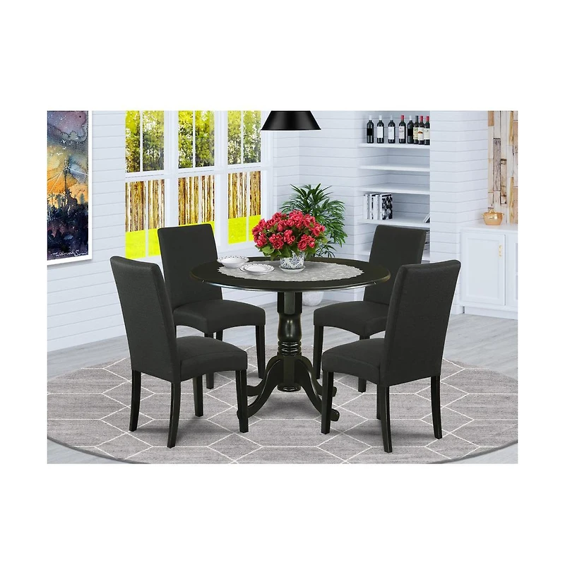 East West Furniture Dining Room Set Black