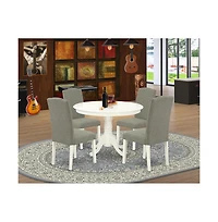 East West Furniture Dining Room Set Linen White