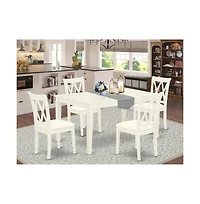 East West Furniture Dining Room Set Linen White