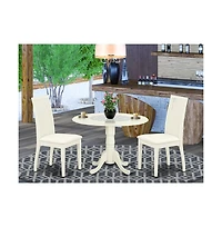 East West Furniture Dining Room Set Linen White