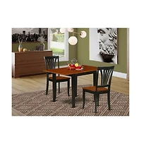 East West Furniture Dining Room Set Black & Cherry