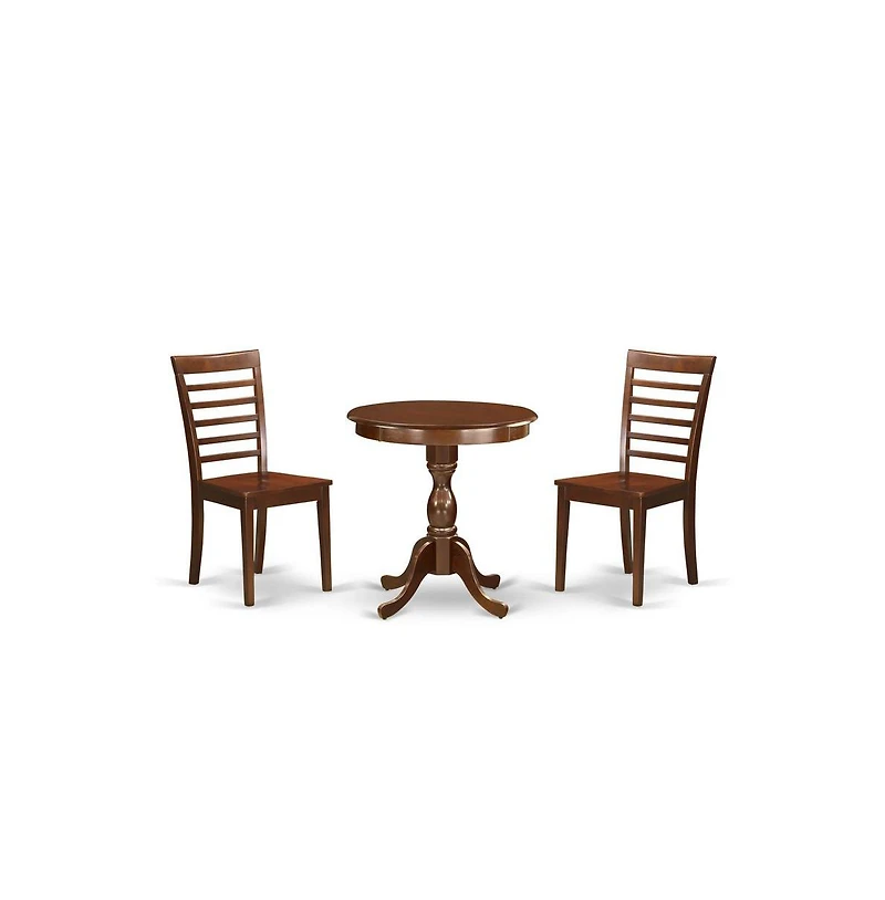 East West Furniture 3-Pc Modern Kitchen Dining Set