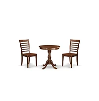 East West Furniture 3-Pc Modern Kitchen Dining Set
