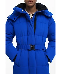 Desigual Women's Long padded jacket with belt