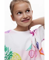 Desigual Girls's Cropped T-shirt with stamps