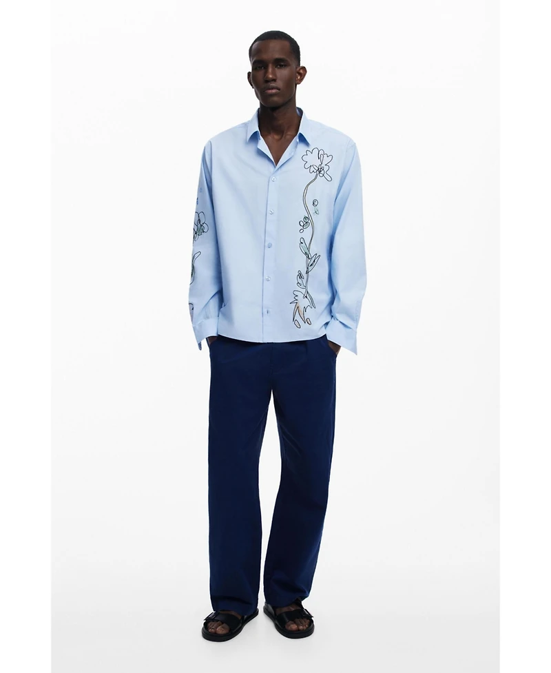 Desigual Men's Long-sleeve shirt with embroidery