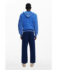 Desigual Men's Zipper sweater with braided design