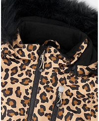 Deux par Girl One-Piece Play Snowsuit Beige Leopard