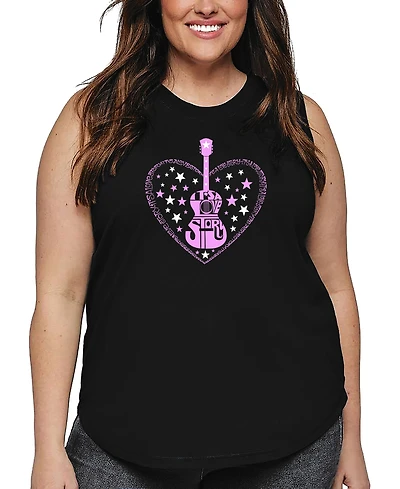 La Pop Art Plus It's A Love Story Word Tank Top