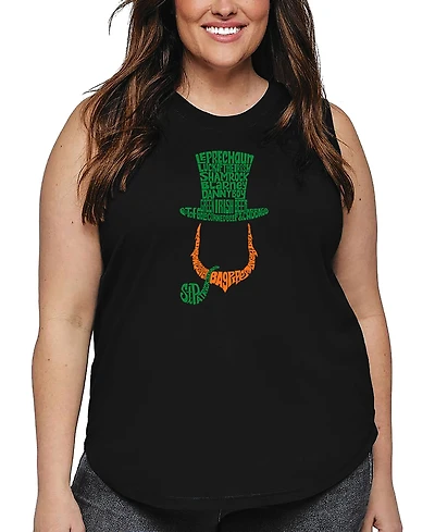 La Pop Art Plus Leprechaun Word Tank Top