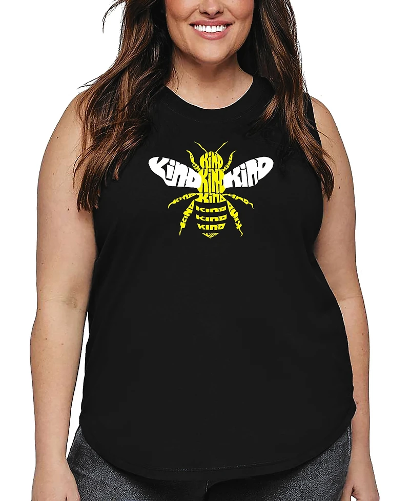 La Pop Art Plus Bee Kind Word Tank Top