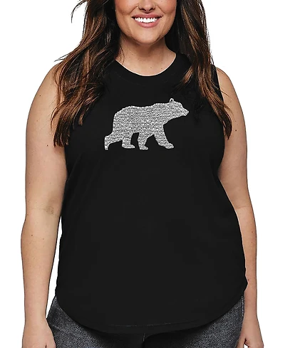 La Pop Art Plus Mama Bear Word Tank Top