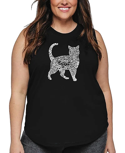 La Pop Art Plus Cat Word Tank Top