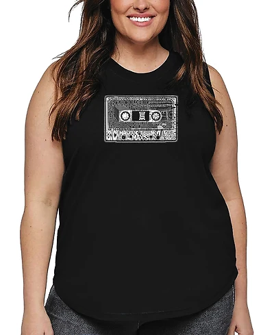 La Pop Art Plus 80's Music Word Tank Top
