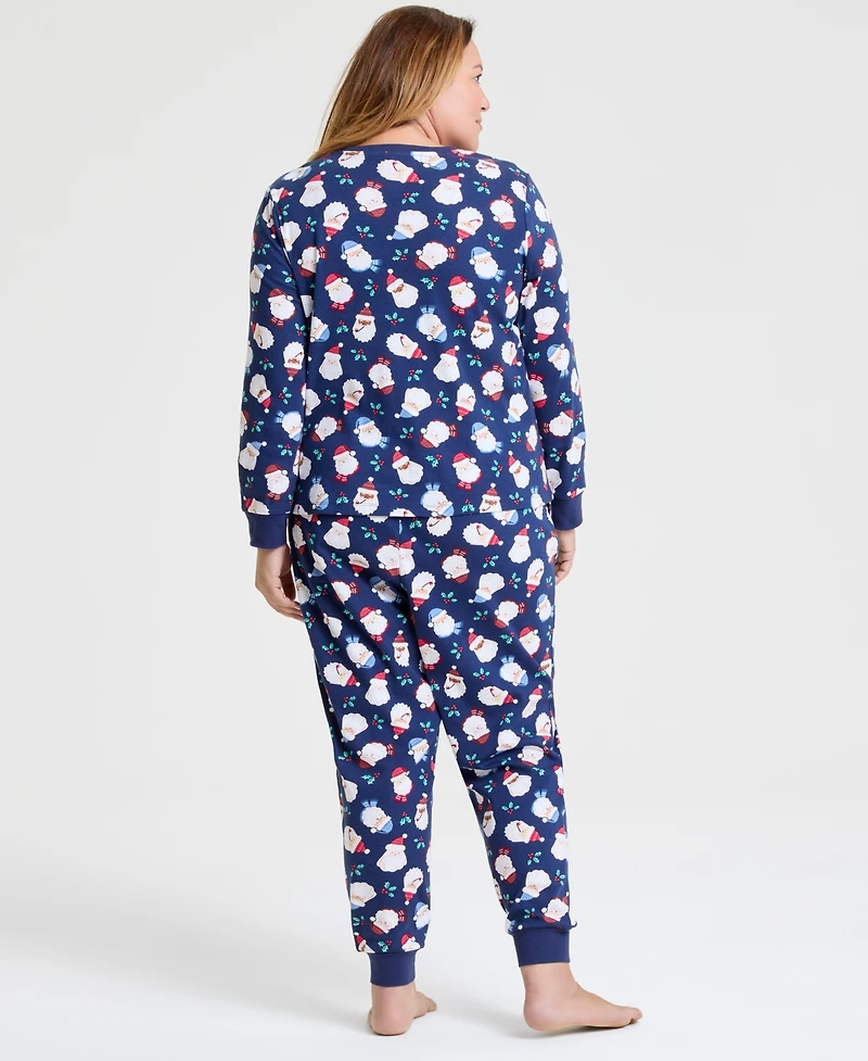 Holiday Lane Plus Santas Cotton Pajama Set, Macy's Exclusive