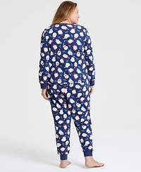 Holiday Lane Plus Santas Cotton Pajama Set, Macy's Exclusive