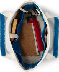 Lands' End Natural 5 Pocket Open Top Long Handle Canvas Tote Bag