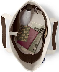 Lands' End Large 5 Pocket Open Top Canvas Tote Bag