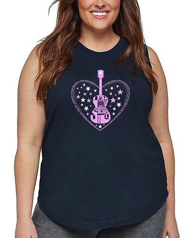 La Pop Art Plus It's A Love Story Word Tank Top