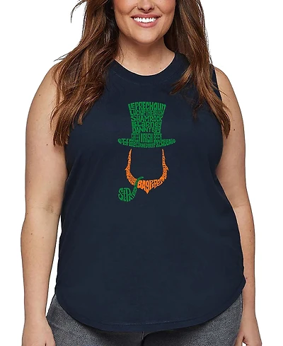 La Pop Art Plus Leprechaun Word Tank Top