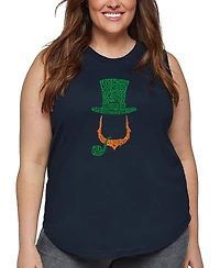 La Pop Art Plus Leprechaun Word Tank Top